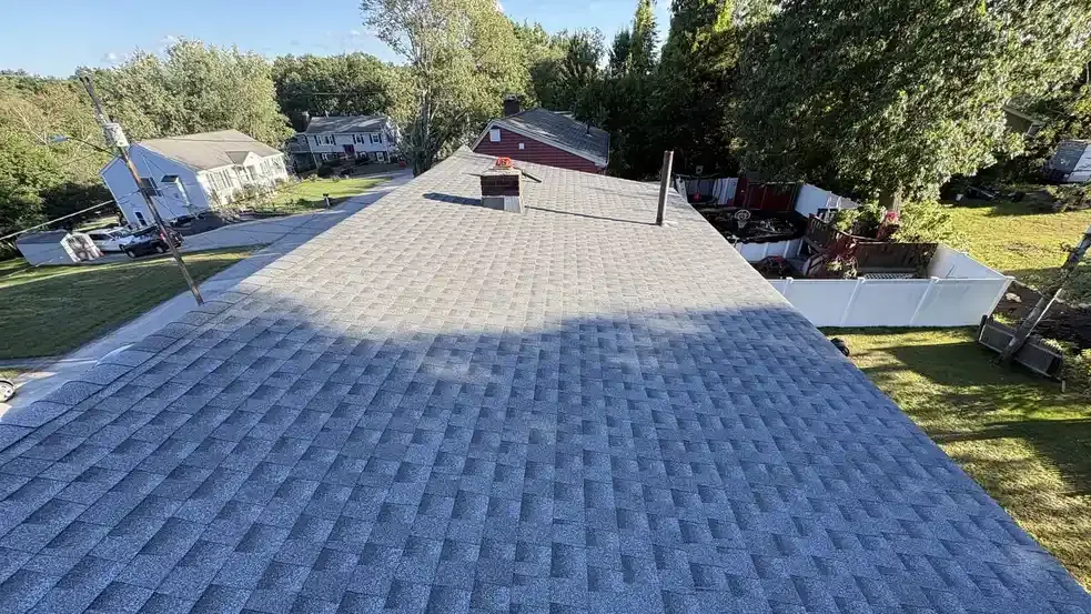 Completed architectural shingle roof in Southern New Hampshire
